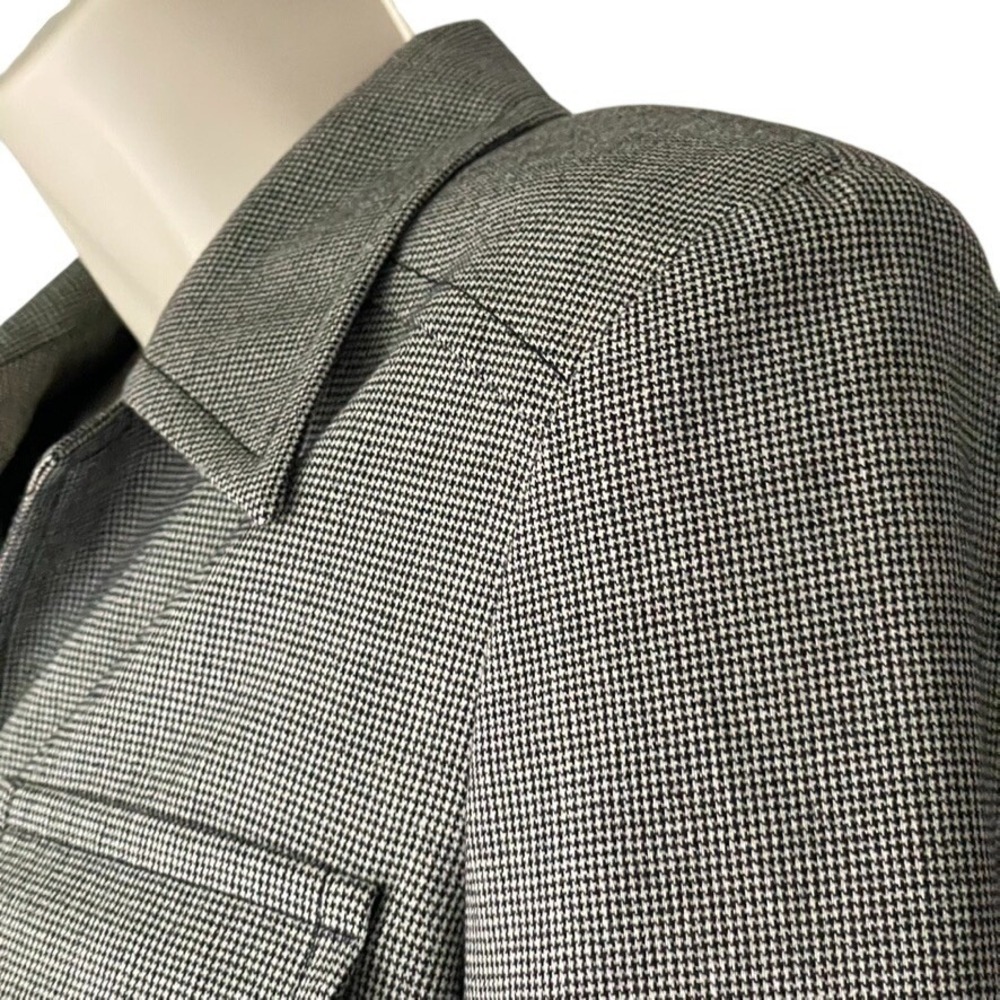 Banana Republic Italy Wool Houndstooth Cropped Blazer Jacket Size 4 - Picture 7 of 11